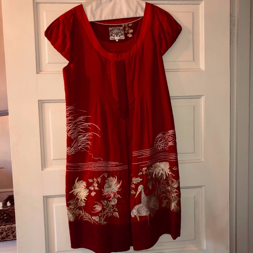Anthropologie embroidered dress size 8